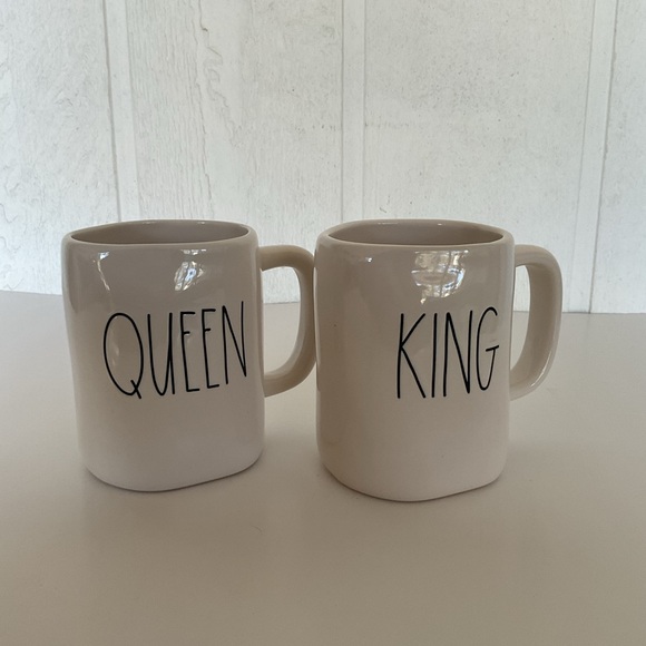 Rae DUNN Queen and King White Mugs Set NWOT - Picture 1 of 9